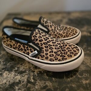 Vans Leopard Print Slip-On Sneakers